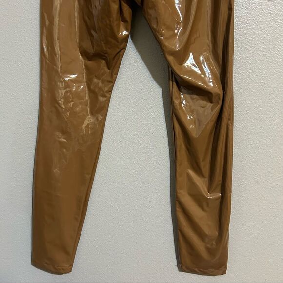 Adidas x Ivy Park brown embroidered latex pants women’s size small - Picture 10 of 10